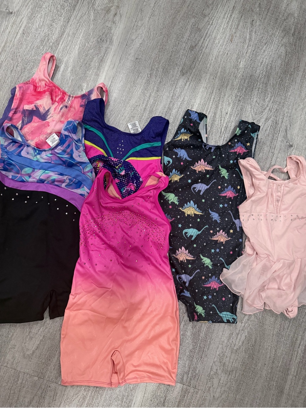 Target Girls Pink Ombre & Multicolor Gymnastics One-Piece Lot